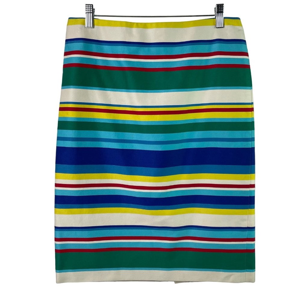Talbots Stripe Skirt Cotton Pencil Skirt Size 6 Cotton